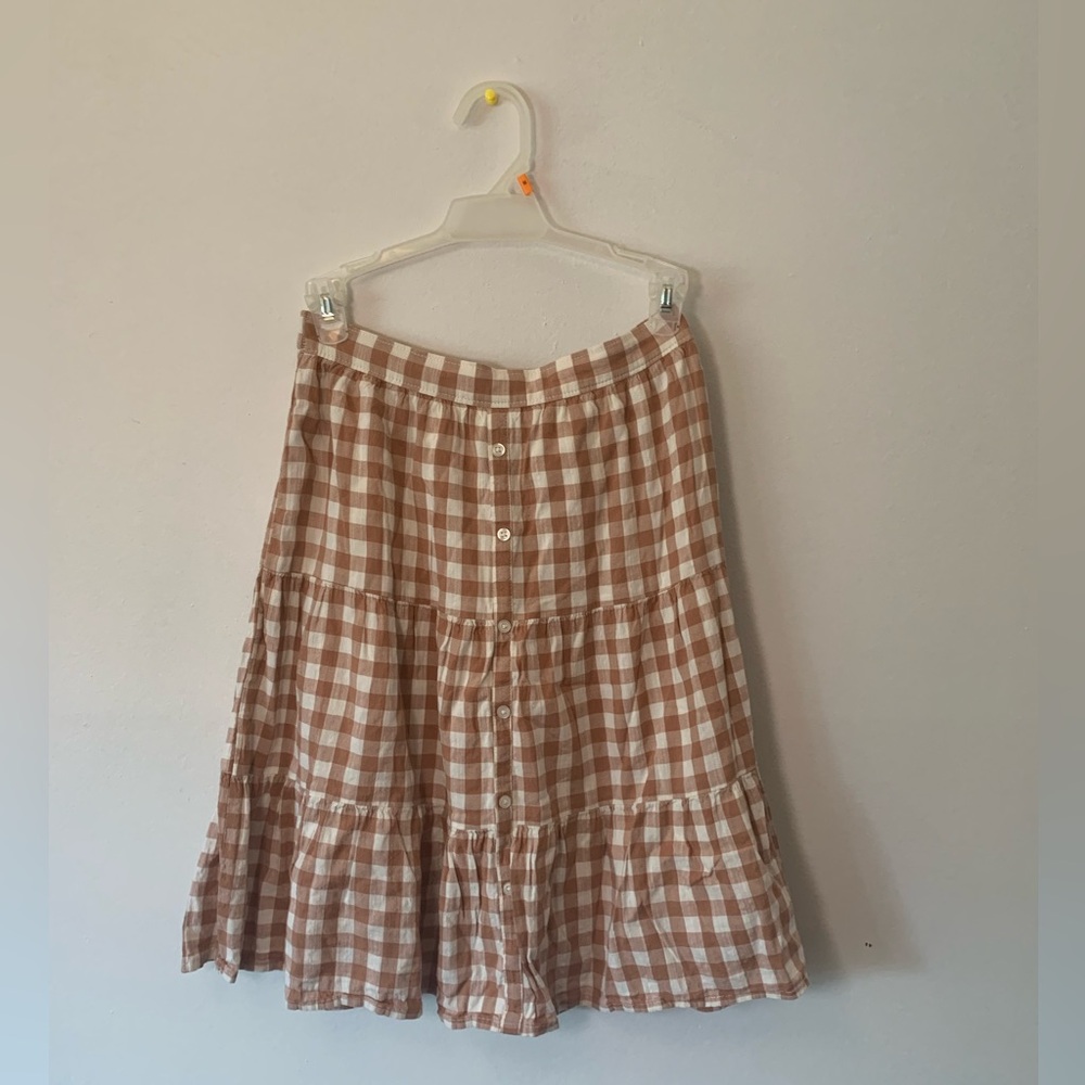 Old Navy midi plaid ruffle skirt